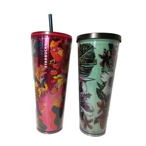 Starbucks 24 Ounce Tumbler Cups Cold Beverage Set of 2